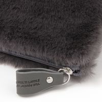 ファー舟形ポーチ チャコール LAKOLE/ラコレ