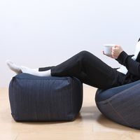 無印良品 体にフィットするソファ 小 セット 綿デニム ネイビー 幅45×奥行45×高さ33cm 良品計画