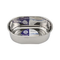 貝印 洗い桶 ステンレス 小判型 ゴム脚付 ニュークックデイ DF1489 1個