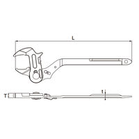 トップ工業 量水器メーターレンチ 切替ボタン付 MT-2025LK 1本（直送品）