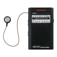 アイワマーケティングジャパン ラジオ ポータブルポケット型 巻取式イヤホン 電池式 AM/FM(ワイドFM) GAA4-PPR0003(BK) 1台