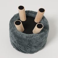 ファブリックスツール（ファー） グレー LAKOLE/ラコレ