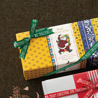 【クリスマス】ヘッズ クリスマスレタープリントサテンリボンー2/グリーンXRL-R21袋（1巻）