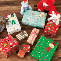 【クリスマス】ヘッズ クリスマスミントブルー包装紙ー1（全紙）XMB-1WZ1袋（50枚）