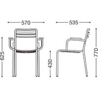 【軒先渡し】桜屋工業 屋外用 ガーデンチェア オーリンズアーム シルバー×リサイクル調多色塗装 1台（直送品）