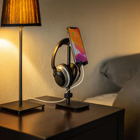 スマホスタンド ヘッドセット収納対応/ケーブルホルダー付/スマートフォン用スタンド PDA-STN40BK 1個 サンワサプライ