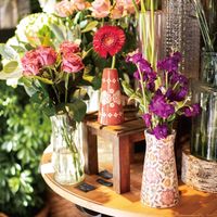 ヘッズ ハンドメイドプリントフラワーベース-10 HNP-FB10 1セット（6個：2個×3パック）（直送品）