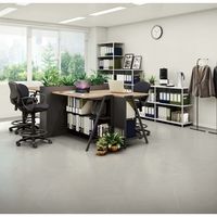 【組立設置込】コクヨ INVENT-SH 平机 棚付 引出付 幅1200×奥行600×天板高さ900ｍｍ ハイタイプ ラスティックM×ホワイト 1台（直送品）