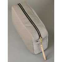 スパイス enrich ベロアラージスクエアポーチ ストラップ付き ステッチ ライトグレー SCLK2933GY 1個（直送品）