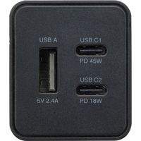 サンワサプライ USB Power Delivery対応AC充電器（PD45W・GaN） ACA-PD73BK 1個（直送品）