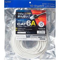 サンワサプライ カテゴリ6A LANケーブル KB-T6ATS-15W 1個