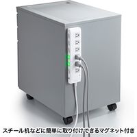 延長コード 電源タップ 2m 3P（ピン） 6個口 スイッチ ホワイト TAP-S28 サンワサプライ 1個（直送品）