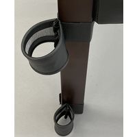 エイ・アイ・エス 曲げ木スツール スタッキング 杖ホルダー付き ロータイプ ブラック/ダークブラウン 1セット(4脚入)（直送品）