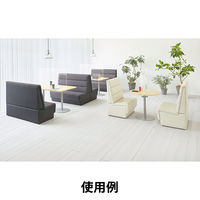 アスプルンド ファミレス席風ハイバックソファ アイボリー（PVCレザー） 2人掛 幅1400×奥行660×高さ1000mm 1脚（2梱包）