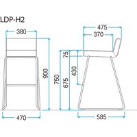 藤沢工業 FRENZ LDPシリーズ ハイスツール ブルー×ホワイト LDP-H2-WH 1セット(2脚入)（取寄品）