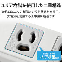 延長コード 電源タップ ハーネスプラグ 1m 3ピン 2個口 マグネット 抜け止め T-WHRM3210LG/RS エレコム 1個