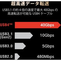 タイプCケーブル (USB-C to C) PD対応 100W USB4 80cm 白 USB4-CC5P08WH エレコム 1本
