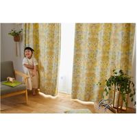 スミノエ デザインライフ カーテン ミックスブーケ V1323 1000×1350mm イエロー 4549781250533 1枚（直送品）