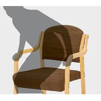 【軒先渡し】オリバー　介護用チェア　肘付・取手付タイプ　ベージュ/ナチュラル　高機能ビニールレザー　1脚（直送品）