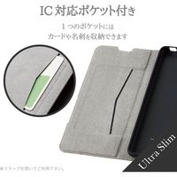 AQUOS sense4 sense5G レザーケース 手帳型 薄型 磁石付き カーボンブラック PM-S205PLFUCB エレコム 1個（直送品）