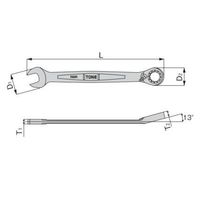 エスコ 13mm コンビネーションギアレンチ(切替式) EA614HB-13 1セット(3本)（直送品）