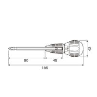 エスコ #2x6.0mm [+ ー]ラチェットドライバー(差替式) EA564AK-10 1セット(3本)（直送品）