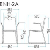 藤沢工業 TOKIO RMHシリーズ リフレッシュチェア RMH-N2AF-S オレンジ 1セット（4脚入）（取寄品）