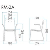 藤沢工業 TOKIO RMシリーズ リフレッシュチェア RM-N2AF-S ブラック 1セット（4脚入）（取寄品）