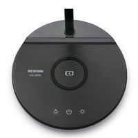 アイリスオーヤマ LEDデスクライトQi充電シリーズ 平置きタイプ 調光・調色 ブラック LDL-QFDL-B 1台