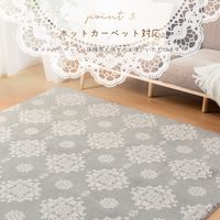 萩原 雪 結晶柄 フランネルジャガードラグ シュシュ 2000×2400mm ベージュ 240624914 1枚（直送品）