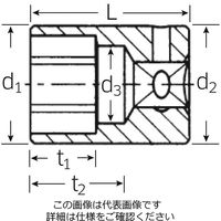エスコ 1/4”DRx 13mm ソケット EA617XA-13 1セット(4個)（直送品）