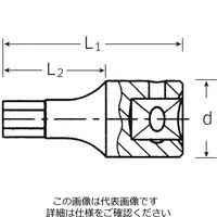 エスコ 1/4”DRx 8x28mm [INHEX]ビットソケット EA617XL-108 1セット(4個)（直送品）