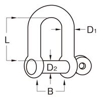 エスコ 340kg D型シャックル(ステンレス製) EA638F-6 1セット(20個)（直送品）