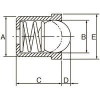 エスコ 13.5x10mm ボールプランジャー(樹脂ケース) EA948DB-115 1セット(15個)（直送品）