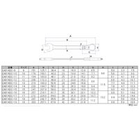 エスコ 17mm コンビネーションレンチ(マルチアングル・ラチェット式) EA614DC-17 1セット(4本)（直送品）
