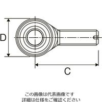 エスコ M10xP1.25 ロッドエンド(雄ねじ) EA966DZ-14 1セット(10個)（直送品）