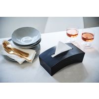 伊勢藤 ティッシュケース Bow ウッディブラック I-592 1セット(4個)（直送品）