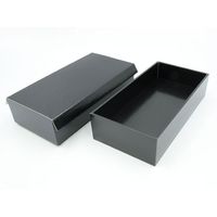 パックスタイル 黒漆 貼箱180ー100 二段 40セット(10×4) 654710 1ケース(40枚入(10枚×4袋))（直送品）