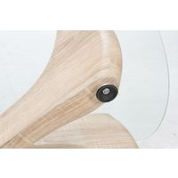 不二貿易 ルーク ガラスセンターテーブル 幅1000×奥行750×高さ405mm ホワイトオーク 96141 1台（直送品）