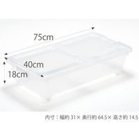 SANKA ベット下収納ケース BSB-75S ホワイト -WH 1セット(1個×4)