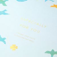 デザインフィル カラー色紙 三つ折り リボン付き 鳥柄 33257006 1枚