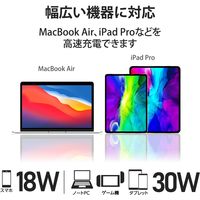 ノートPC向けACアダプター/PD認証/30W/Type-C1ポート/GaN(窒化ガリウム)/C-Cケーブル付属/2m/ホワイト ACDC-PD1530WH