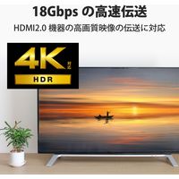 HDMIケーブル プレミアム 2m 4K対応 高画質 イーサネット対応 スリムケーブル ブラック CAC-HDPS20BK エレコム 1個（直送品）