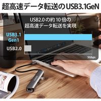 ドッキングステーション タイプC ハブ HDMI USBポート×3 LAN USBハブ DST-C17SV/EC エレコム 1個（直送品）