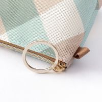 ポーチ マチ付 メッシュ チェック柄 水色 53334006 1個 デザインフィル（直送品）