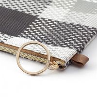 ポーチ A5 メッシュ チェック柄 黒 53341006 1個 デザインフィル（直送品）