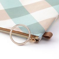 ポーチ A5 メッシュ チェック柄 水色 53342006 1個 デザインフィル（直送品）