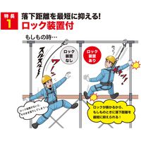 ハーネス用ランヤード VR150シングルL8 A1VR150-L8 1個 TJMデザイン（直送品）