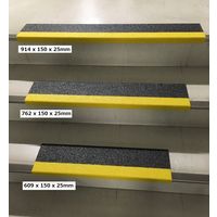 セーフラン安全用品 階段用滑り止めカバー 914×150×25mm 黒黄 木材設置用ネジ付属 12091-W 1個（直送品）