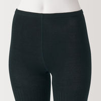 【レディース】無印良品 婦人 足なり直角 かかとに合う リブ編みタイツ 婦人S 黒 良品計画